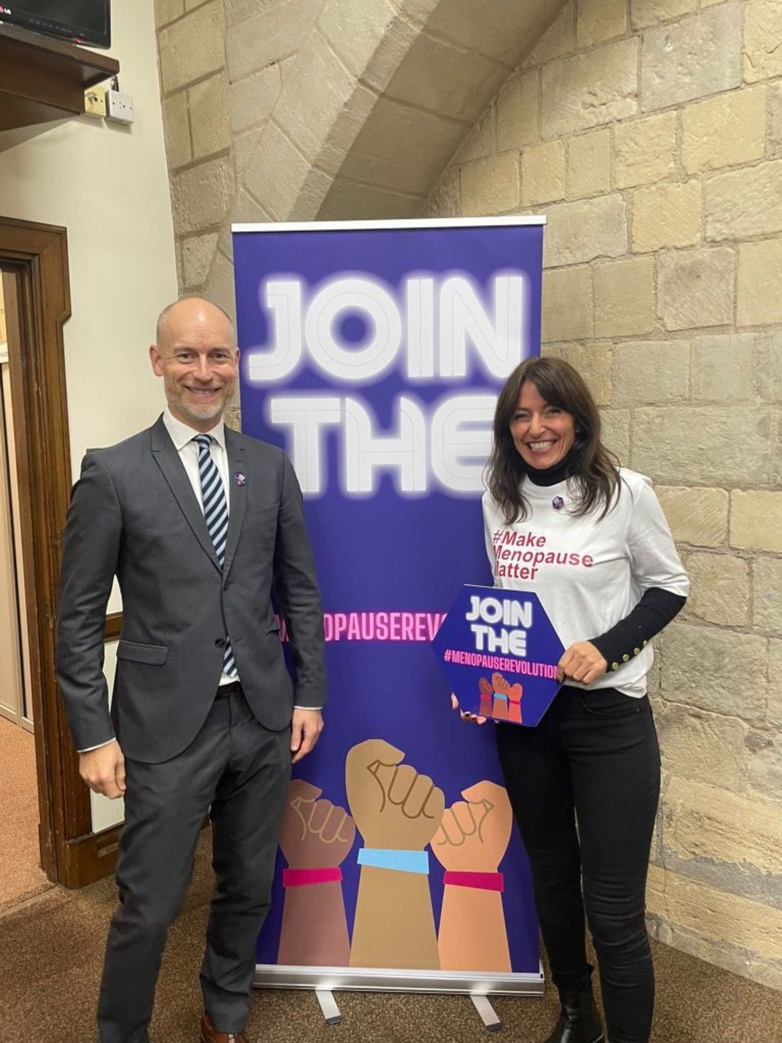 Campaigning with Davina McCall in support of The Menopause Bill 